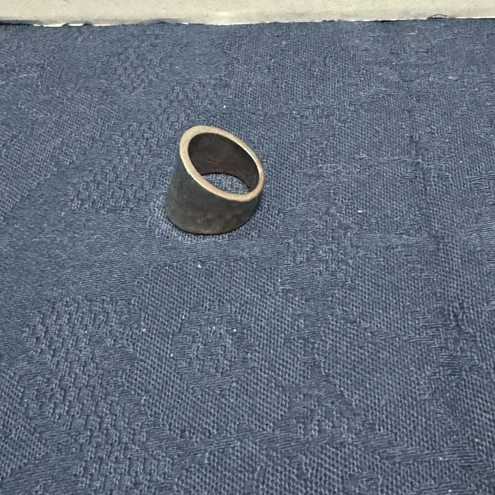 Vintage Cigar Band Hammered Silver Tone‎ Ring Size 7